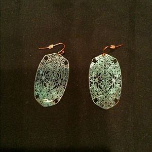 Unique copper distressed earrings NWOT